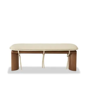 Liaison Bench With Cushion - [ Walnut & Simpson Cream ] by Ellison Studios, a Benches for sale on Style Sourcebook