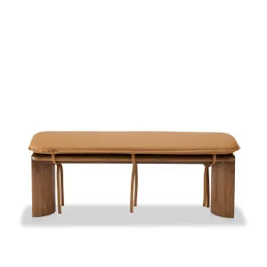 Liaison Bench With Cushion - [ Walnut & Simpson Tan ] by Ellison Studios, a Benches for sale on Style Sourcebook