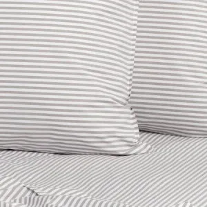 Modella Mini Stripe Pillowcase Pair - Cotton, European, Grey - Canningvale by Canningvale_Modella, a Pillow Cases for sale on Style Sourcebook