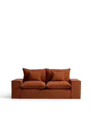Anarela 100% terracotta linen 2-seater sofa with removable cover 240 cm FSC Mix Credit by Kave Home, a Sofas for sale on Style Sourcebook