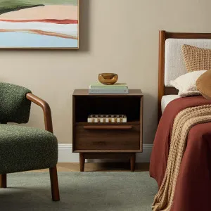 Mies Bedside Table - Walnut - Mocka by Mocka., a Side Table for sale on Style Sourcebook