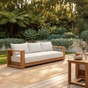 CALVIA - Teak Outdoor 3 Seater Sofa by European Lifestyle, a Outdoor Sofas for sale on Style Sourcebook