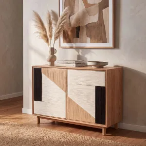 CALEN - Wood & Cotton 2 Door Sideboard by European Lifestyle, a Sideboards, Buffets & Trolleys for sale on Style Sourcebook