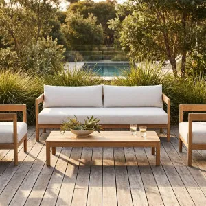FIGARI - Teak Outdoor 3 Seater Sofa by European Lifestyle, a Outdoor Sofas for sale on Style Sourcebook