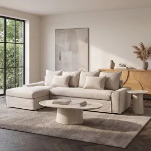 GINOSA - Linen Left-hand Chaise Sofa by European Lifestyle, a Sofas for sale on Style Sourcebook