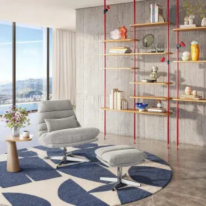 ODERZO - Fabric & Chrome Swivel Armchair by European Lifestyle, a Chairs for sale on Style Sourcebook