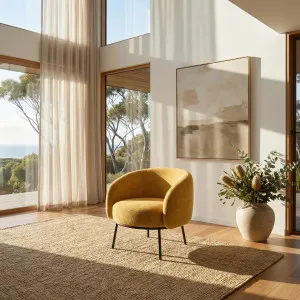 CAJOU II - Chenille & Metal Armchair by European Lifestyle, a Chairs for sale on Style Sourcebook