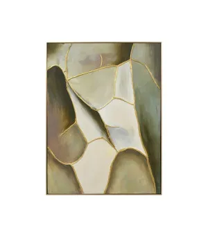 Hand-Painted Sage Mosaic II Wall Art Canvas 77cm x 102cm by Luxe Mirrors, a Prints for sale on Style Sourcebook