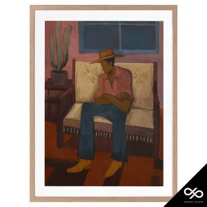 Shade Framed Print in 106 x 142cm Oak Stain by OZ Design, a Prints for sale on Style Sourcebook