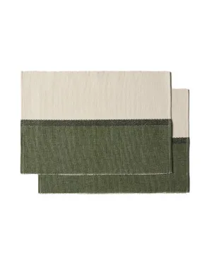 Tari set of 2 green 100% cotton placemats 35 x 50 cm by null, a Table Cloths & Runners for sale on Style Sourcebook