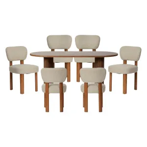 Amara Table and Coco Seven Piece Dining Set Walnut - Mocka by Mocka., a Dining Sets for sale on Style Sourcebook