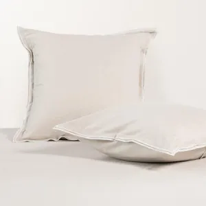 Embroidered Pillowcase Pair - Cotton, European, White - Canningvale by Canningvale_Sereno, a Sheets for sale on Style Sourcebook