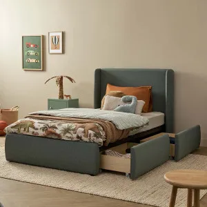 Charley Storage King Single Bed + Mocka Mattress Bundle - Sage Green by Mocka., a Mattresses for sale on Style Sourcebook