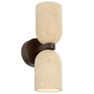Telbix Kario Travertine Twin Up/Down Wall Light - Beige by Telbix, a Wall Lighting for sale on Style Sourcebook