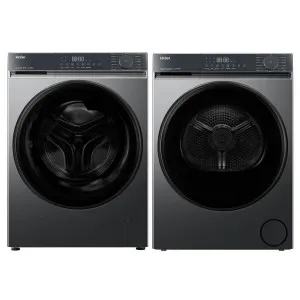Haier 300 Series 8.5kg Front Load Washer and 8kg Heat Pump Dryer Laundry Package Black HWF85KB1HDHPS80KB1 by Haier, a Washing Machines & Dryers for sale on Style Sourcebook