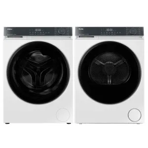 Haier 300 Series 8.5kg Front Load Washer and 8kg Heat Pump Dryer Laundry Package HWF85KW1HDHPS80KW1 by Haier, a Washing Machines & Dryers for sale on Style Sourcebook