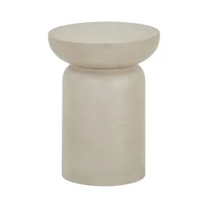 CIRELLA - Outdoor Fibre Cement Travertine Effect Side Table - 35 cm by European Lifestyle, a Tables for sale on Style Sourcebook