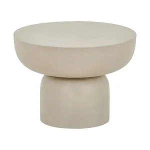 CIRELLA - Outdoor Fibre Cement Travertine Effect Side Table - 48 cm by European Lifestyle, a Tables for sale on Style Sourcebook