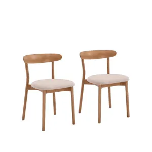 HAYDEN - Oak & Fabric Set of 2 Dining Chairs by European Lifestyle, a Dining Chairs for sale on Style Sourcebook