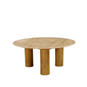 KORA - Travertine Round Coffee Table by European Lifestyle, a Coffee Table for sale on Style Sourcebook