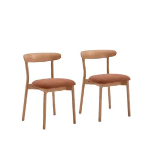 HAYDEN - Oak & Fabric Set of 2 Dining Chairs by European Lifestyle, a Dining Chairs for sale on Style Sourcebook