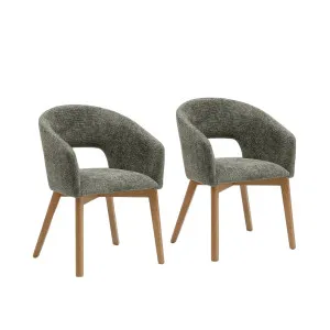 RUSTI - Chenille & Oak Set of 2 Dining Chairs by European Lifestyle, a Dining Chairs for sale on Style Sourcebook