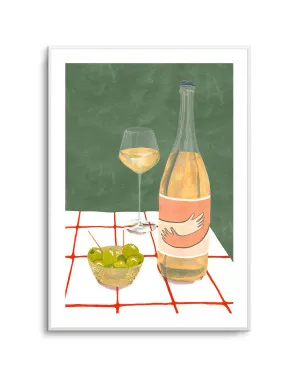 Wine Hug by Laura Page by oliveetoriel.com, a Prints for sale on Style Sourcebook