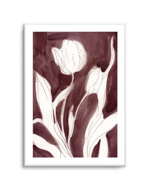 Burgundy Tulip Sketch I by oliveetoriel.com, a Prints for sale on Style Sourcebook