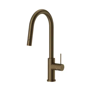 Mecca Pull Out Sink Mixer With Vegie Spray Function Tumbled Antique Brass by NERO, a Kitchen Taps & Mixers for sale on Style Sourcebook