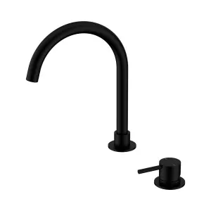 Mecca Hob Basin Mixer Round Swivel Spout Matte Black by NERO, a Bathroom Taps & Mixers for sale on Style Sourcebook