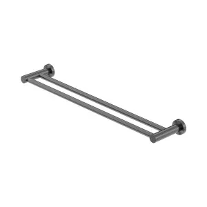 Mecca Double Towel Rail 600mm Gun Metal by NERO, a Towel Rails for sale on Style Sourcebook
