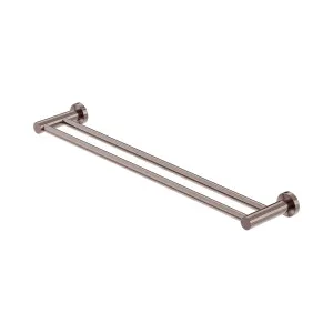 Mecca Double Towel Rail 600mm Brushed Bronze by NERO, a Towel Rails for sale on Style Sourcebook