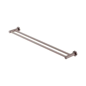Mecca Double Towel Rail 800mm Brushed Bronze by NERO, a Towel Rails for sale on Style Sourcebook