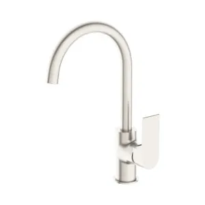 Bianca Kitchen Mixer Gooseneck Spout Brushed Nickel by NERO, a Kitchen Taps & Mixers for sale on Style Sourcebook