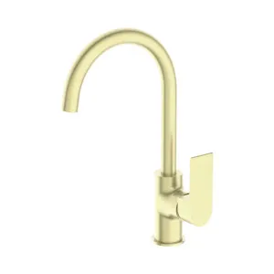 Bianca Kitchen Mixer Gooseneck Spout Brushed Gold by NERO, a Kitchen Taps & Mixers for sale on Style Sourcebook