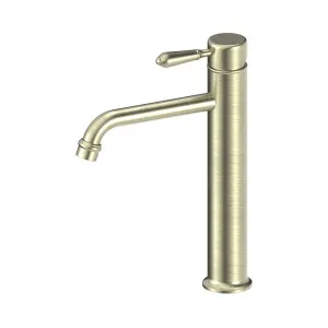 York Straight Tall Basin Mixer With Metal Lever Aged Brass by NERO, a Bathroom Taps & Mixers for sale on Style Sourcebook