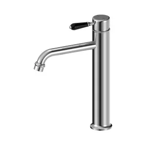 York Straight Tall Basin Mixer With Black Porcelain Lever Chrome by NERO, a Bathroom Taps & Mixers for sale on Style Sourcebook