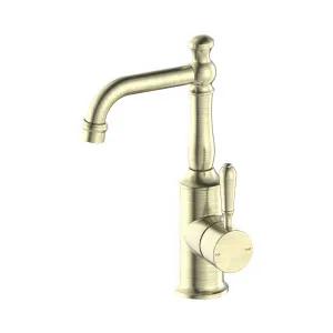 York Basin Mixer With Metal Lever Aged Brass by NERO, a Bathroom Taps & Mixers for sale on Style Sourcebook