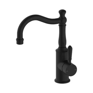 York Basin Mixer Hook Spout With Metal Lever Matte Black by NERO, a Bathroom Taps & Mixers for sale on Style Sourcebook
