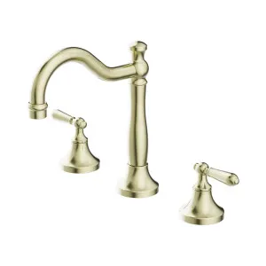 York Basin Set With Metal Lever Aged Brass by NERO, a Bathroom Taps & Mixers for sale on Style Sourcebook