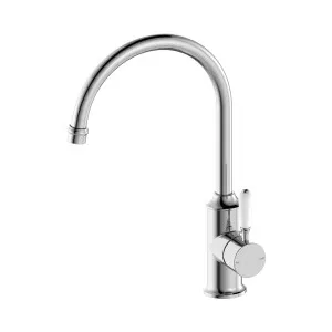 York Kitchen Mixer Gooseneck Spout With White Porcelain Lever Chrome by NERO, a Kitchen Taps & Mixers for sale on Style Sourcebook