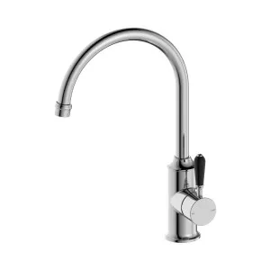 York Kitchen Mixer Gooseneck Spout With Black Porcelain Lever Chrome by NERO, a Kitchen Taps & Mixers for sale on Style Sourcebook
