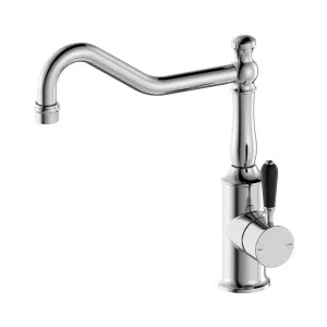 York Kitchen Mixer Hook Spout With Black Porcelain Lever Chrome by NERO, a Kitchen Taps & Mixers for sale on Style Sourcebook