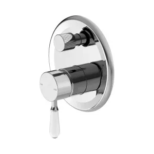 York Shower Mixer With Diverter With White Porcelain Lever Chrome by NERO, a Shower Heads & Mixers for sale on Style Sourcebook