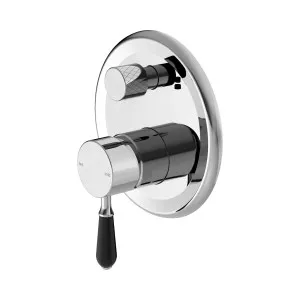 York Shower Mixer With Diverter With Black Porcelain Lever Chrome by NERO, a Shower Heads & Mixers for sale on Style Sourcebook