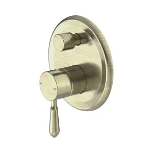 York Shower Mixer With Diverter With Metal Lever Aged Brass by NERO, a Shower Heads & Mixers for sale on Style Sourcebook