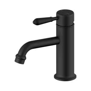York Straight Basin Mixer With Metal Lever Matte Black by NERO, a Bathroom Taps & Mixers for sale on Style Sourcebook