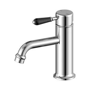 York Straight Basin Mixer With Black Porcelain Lever Chrome by NERO, a Bathroom Taps & Mixers for sale on Style Sourcebook