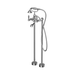 York Freestanding Bath Set With Metal Hand Shower Chrome by NERO, a Shower Heads & Mixers for sale on Style Sourcebook