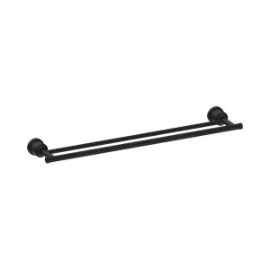York Double Towel Rail 600mm Matte Black by NERO, a Towel Rails for sale on Style Sourcebook